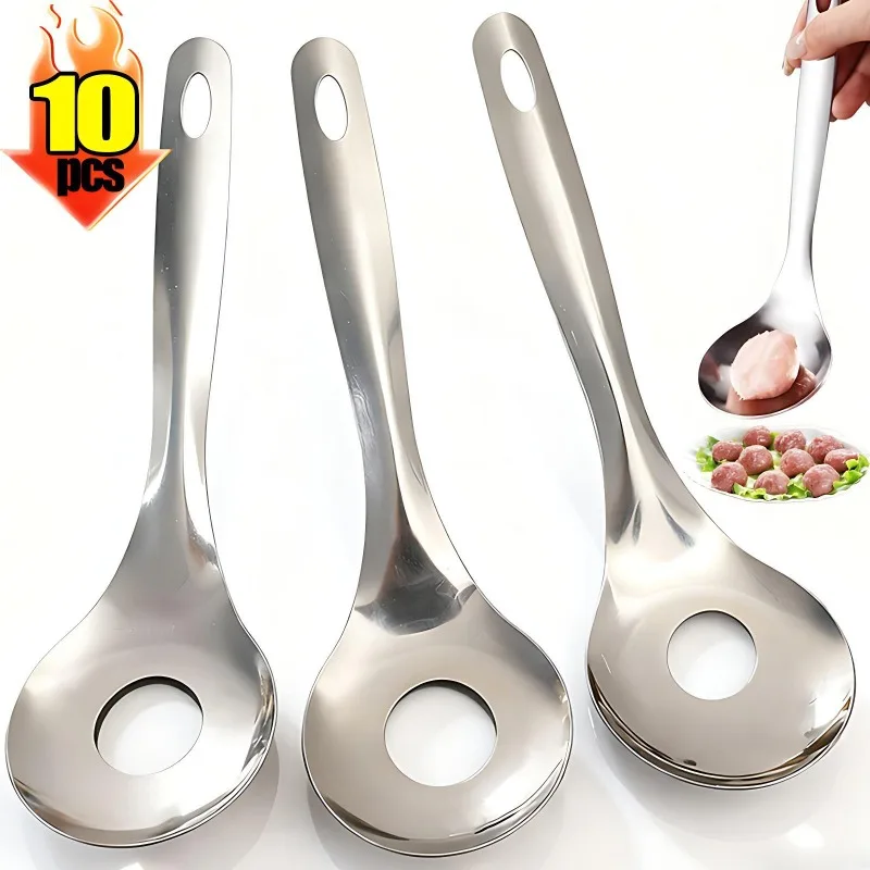 Molde creativo para cuchara de albóndigas, herramientas de prensa de carne de acero inoxidable, accesorios de cocina antiadherentes, cuchara para albóndigas, 10/1 Uds.