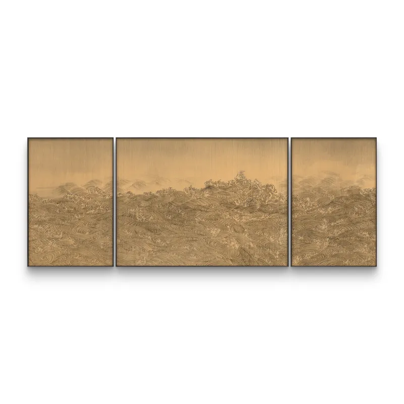Hall sofa background wall triptych decorative painting B & B hotel zen painting