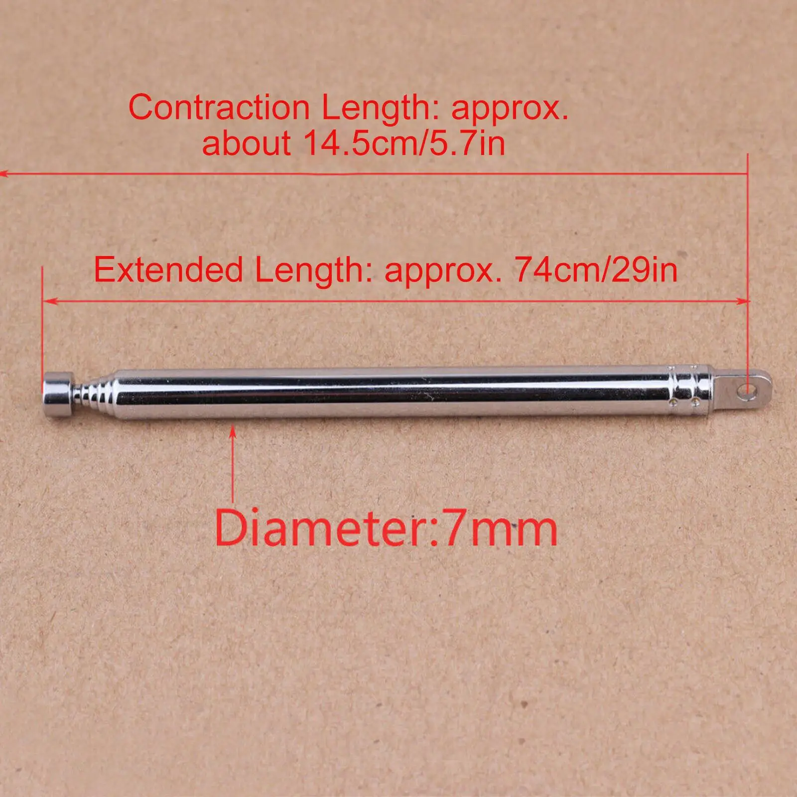 7 Sections Telescopic Antenna Portable Radio Antenna Replacement 14-74cm Home Stereo Receiver Stereo Reception Tuner