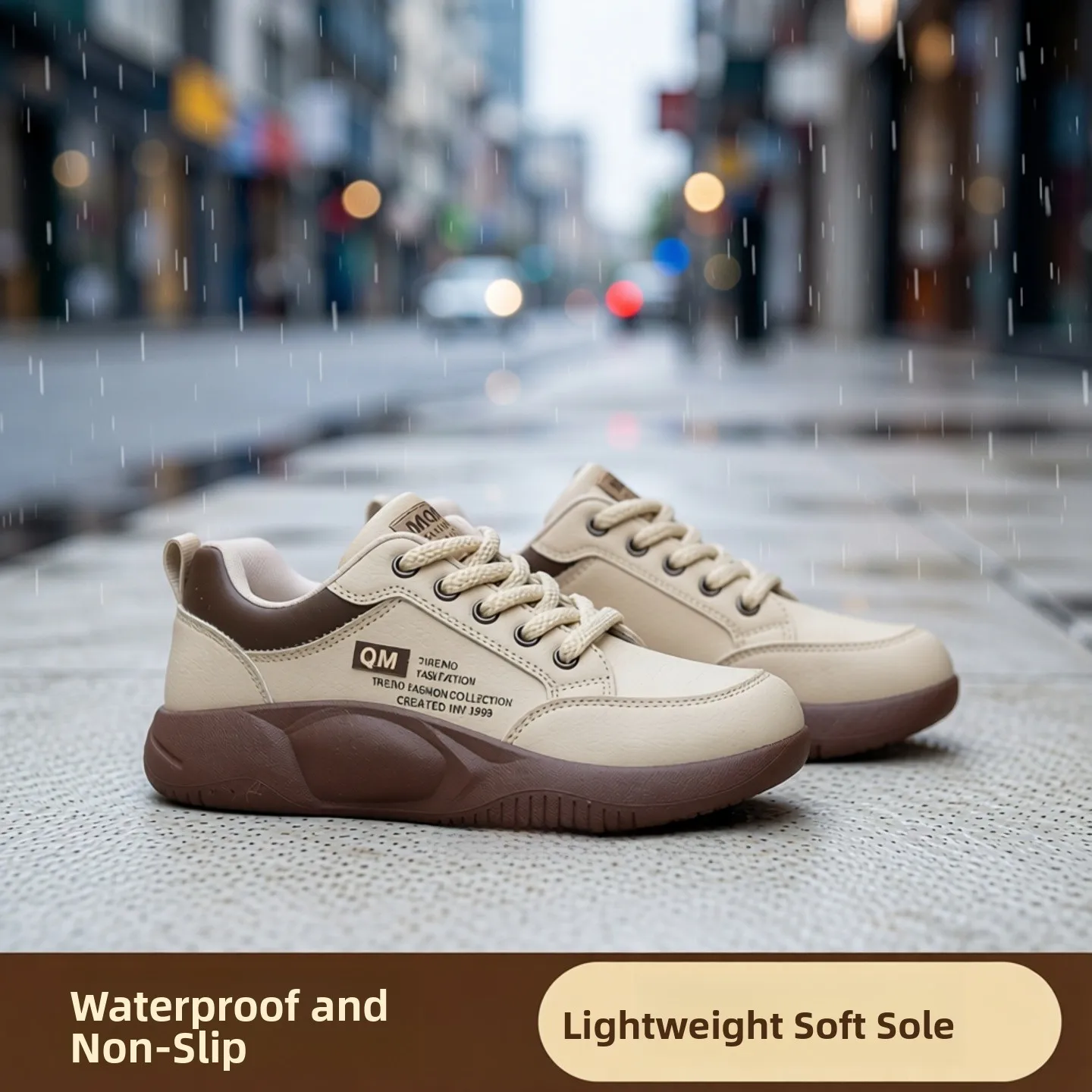 

Women's Lightweight Waterproof Non-slip Comfortable Soft Bot Casual Rain Boots Faionable Flat Bot Slip-On oes