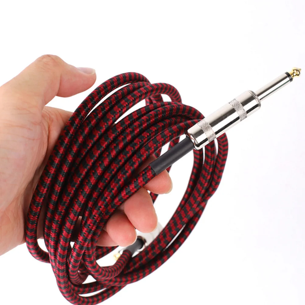 

1Pcs Guitar Audio Cable 6m Long Professional Tube Coil Anti-Break Design Durable Woven Mesh Tinned Copper Core Noise Reduction