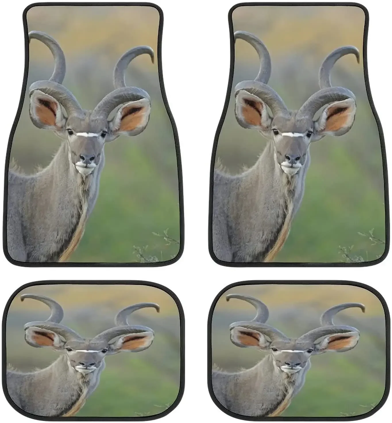 Animal Great Kudu Wall Art Car Mats Universal Drive Seat Carpet Vehicle Interior Protector Mats Funny Designs All-Weather Mats F