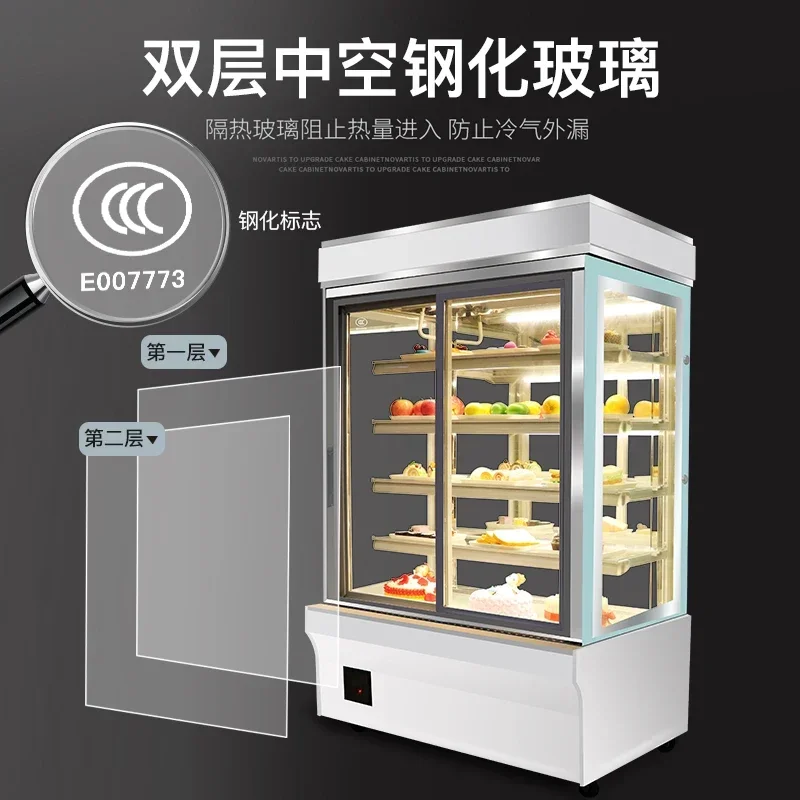 Bakery Cake Cabinet Bakery Western Dessert Refrigeration Display Cabinet Buffet Fruit Milk Preservation Cabinet Front Door Open