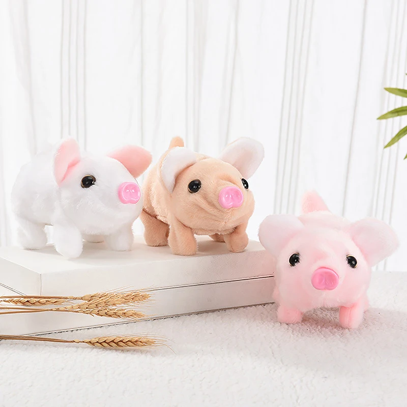 Electric Plush Piggy Toy Stuffed Pig Dolls Cute Animal Doll Walk Barking Tail Wagging Toys For Kid Birthday Gifts