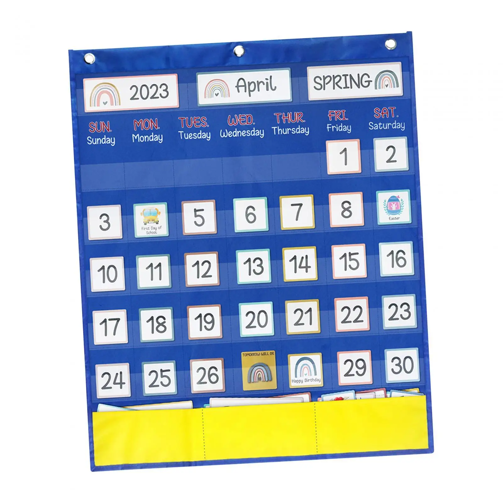 Calendar Pocket Chart Complete Early Learning Teacher Supplies Wall Calendar