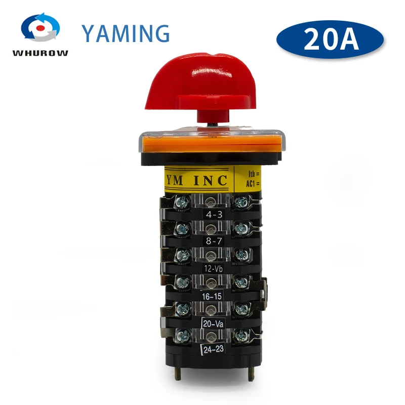YMW28-20/6 Milling Machine Accessory 20A 6 Poles 8 Position Control Motor Speed Changeover Rotary Cam Switch T-16EXF64D-6