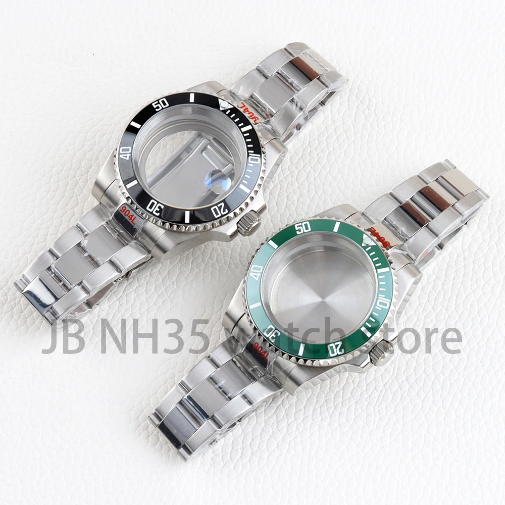 

40mm Watch Case 20mm Strap Stainless Steel Oyster Polished Watchbband for SUB Case 28.5mm Dial NH34 NH35 NH36 NH38 Movement