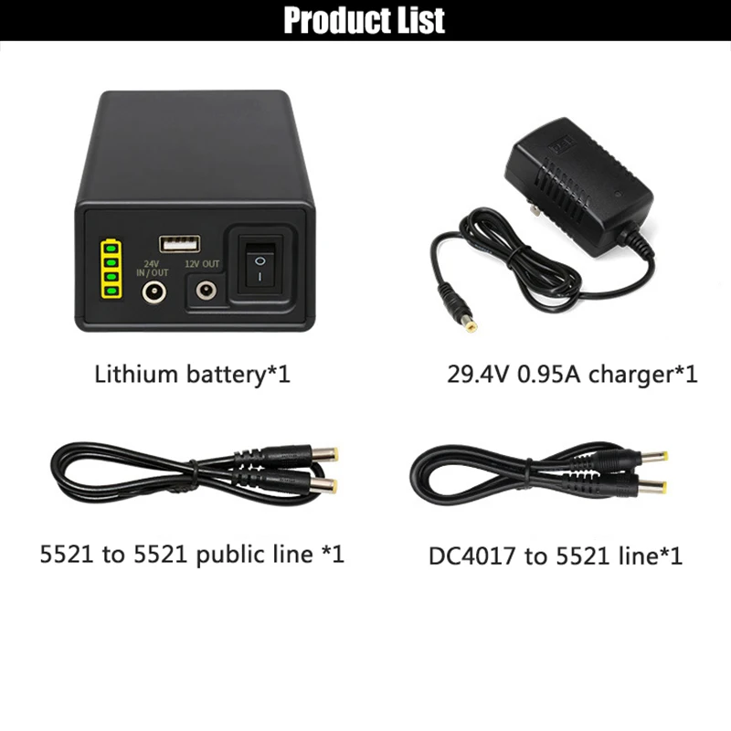 Power Bank 12V  24V Auxiliary Battery  Rechargeable Lithium battery 18650 44800mAh Auxiliary Large Capacity 18650  UPS Battery