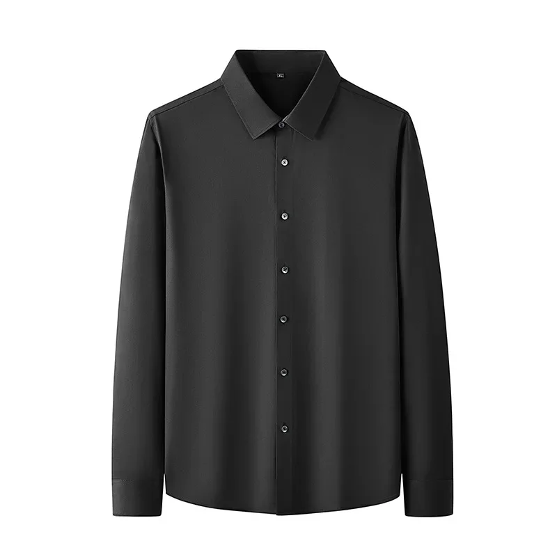 new arrival fashion Black Technology Three Prevention Men's Business Square Long Sleeve Shirt Casual Plus Size XL-5XL 6XL7XL8XL