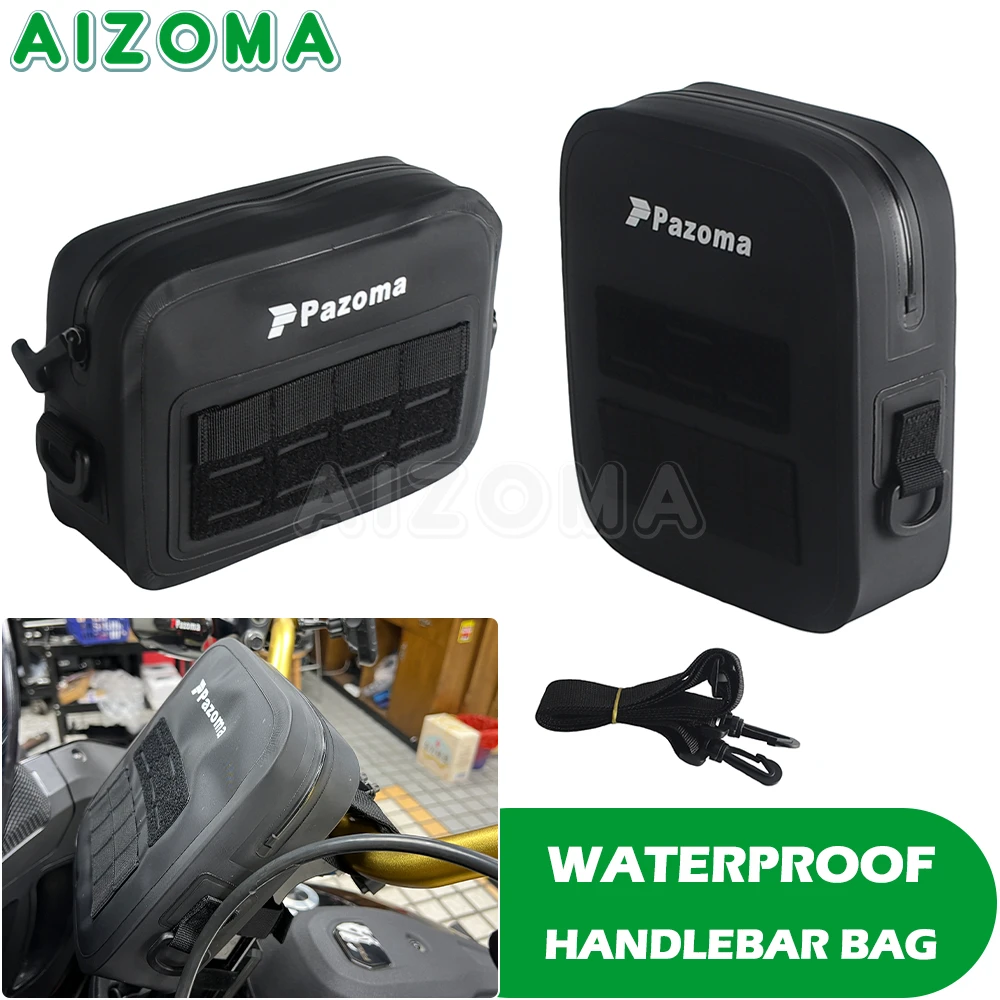 Waterproof Front Handlebar Travel Bag Motorcycle Handle Bar Bag 840D TPU Tool Bags For Harley Dyna Softail Sportster XL Chopper