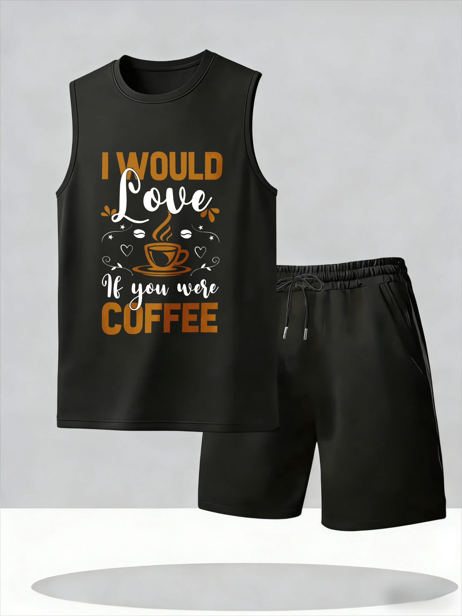 

Men's Tank Top Sets 2026 Summer Thin Quick Dry Breathable sports oversize Sportswear seaside crewneck outfits two piece beach