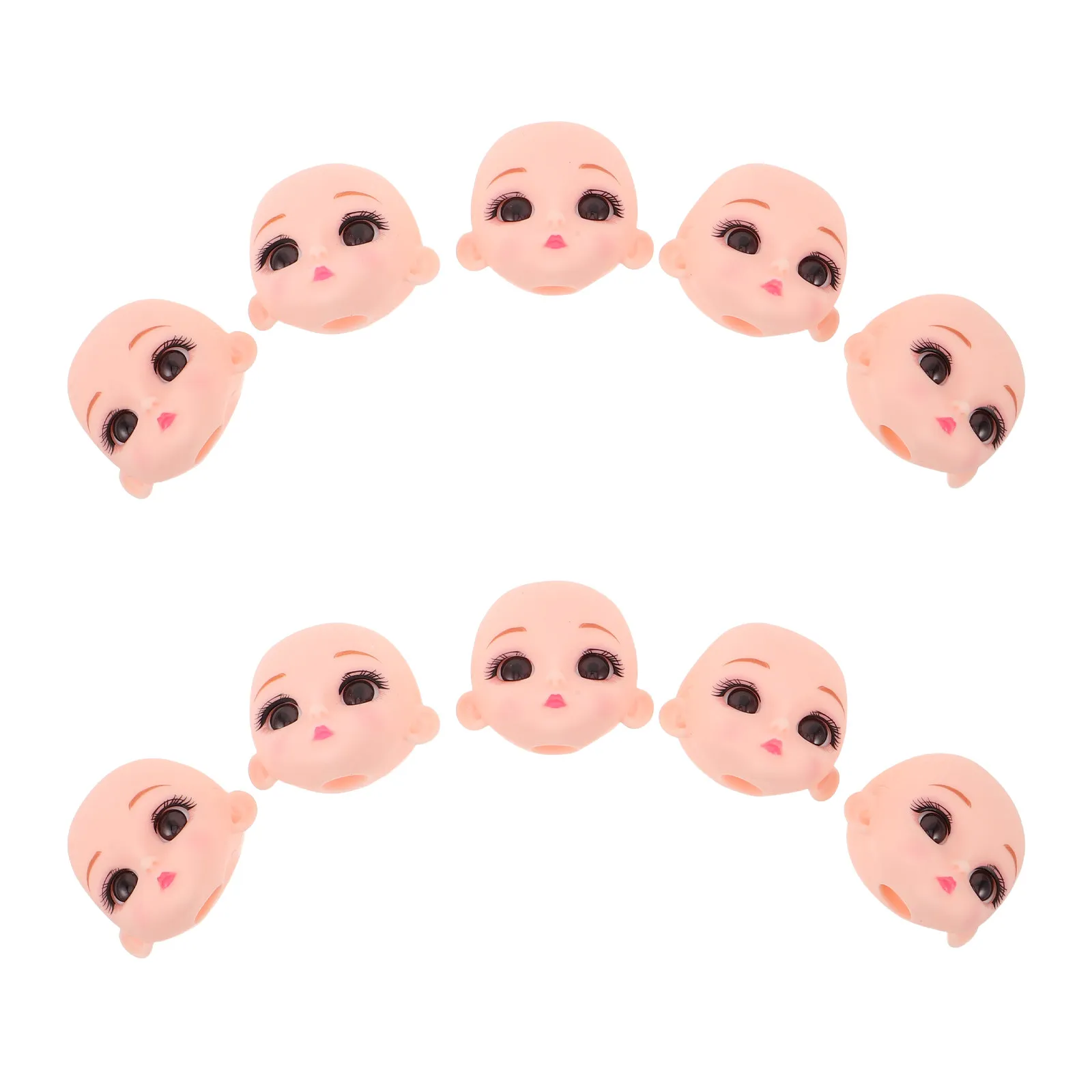 

10Pcs Soft Vinyl Head Accessories for DIY Craft Face Painting Hair Rooting Repair 4.8cmx4.6cm Vintage Style Mini Parts