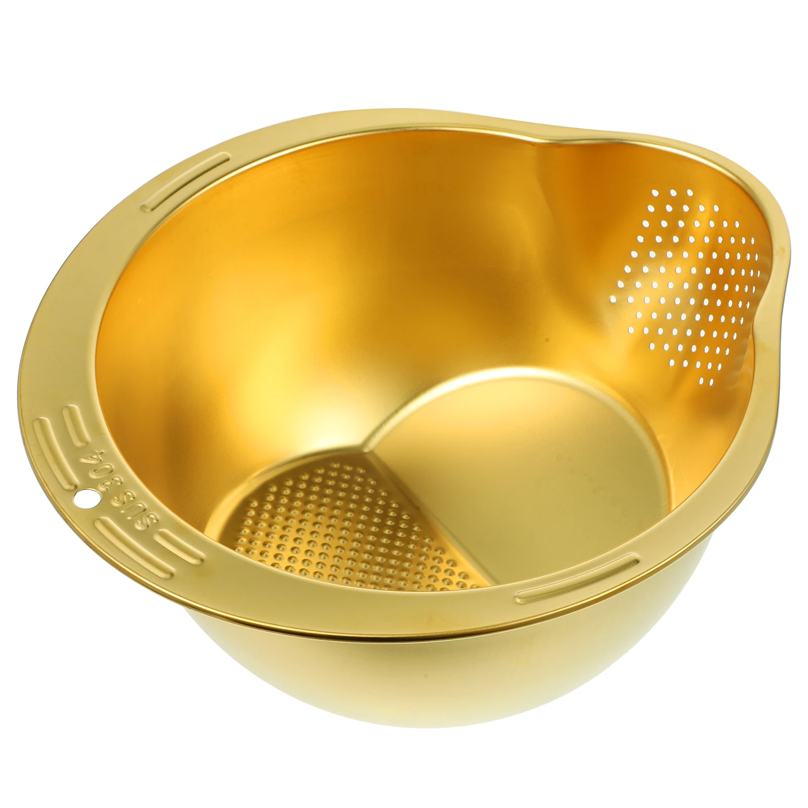 

Multifunctional Stainless Steel Washing Household Food Draining Basket For Vegetables Fruits Rice Cleaning Thick Kitchen Round