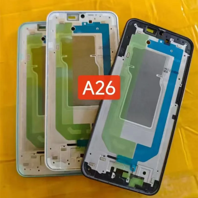 A266 For Samsung Galaxy A26 5G Middle Frame Housing Board LCD Faceplate Bezel Replace Repair Parts + Side Buttons