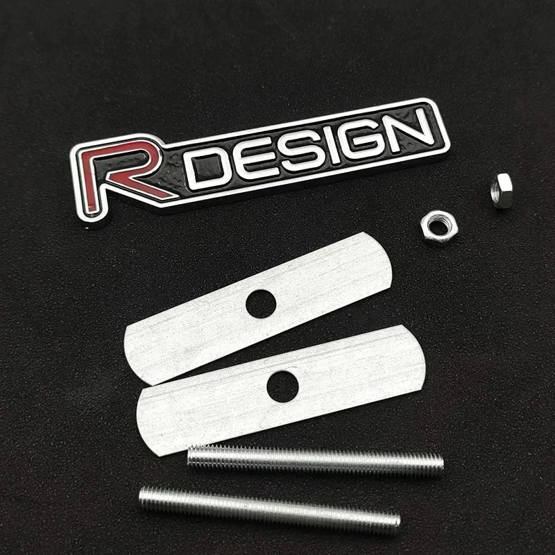 3d Metal R DESIGN Emblem Car Front Grill Logo For Volvo V40 CX60 C30 V70 V60 V50 S60 V90 R Design Rdesign Sticker Accessories view 3