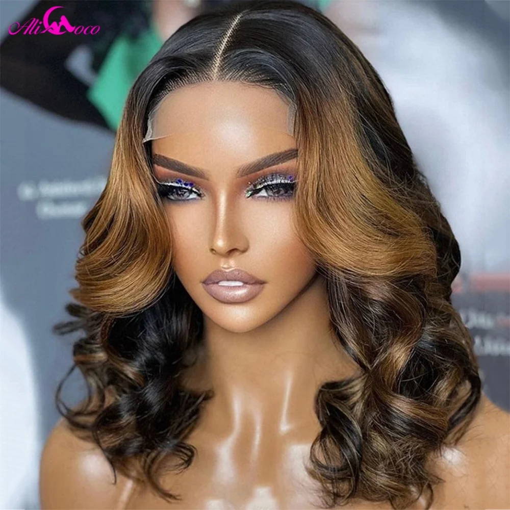 

Blonde Highlight Body Wave Lace Front Wigs Human Hair1B/30 Body Wave Bob Wig Human Hair 13x4 Short Body Wave Bob Wigs