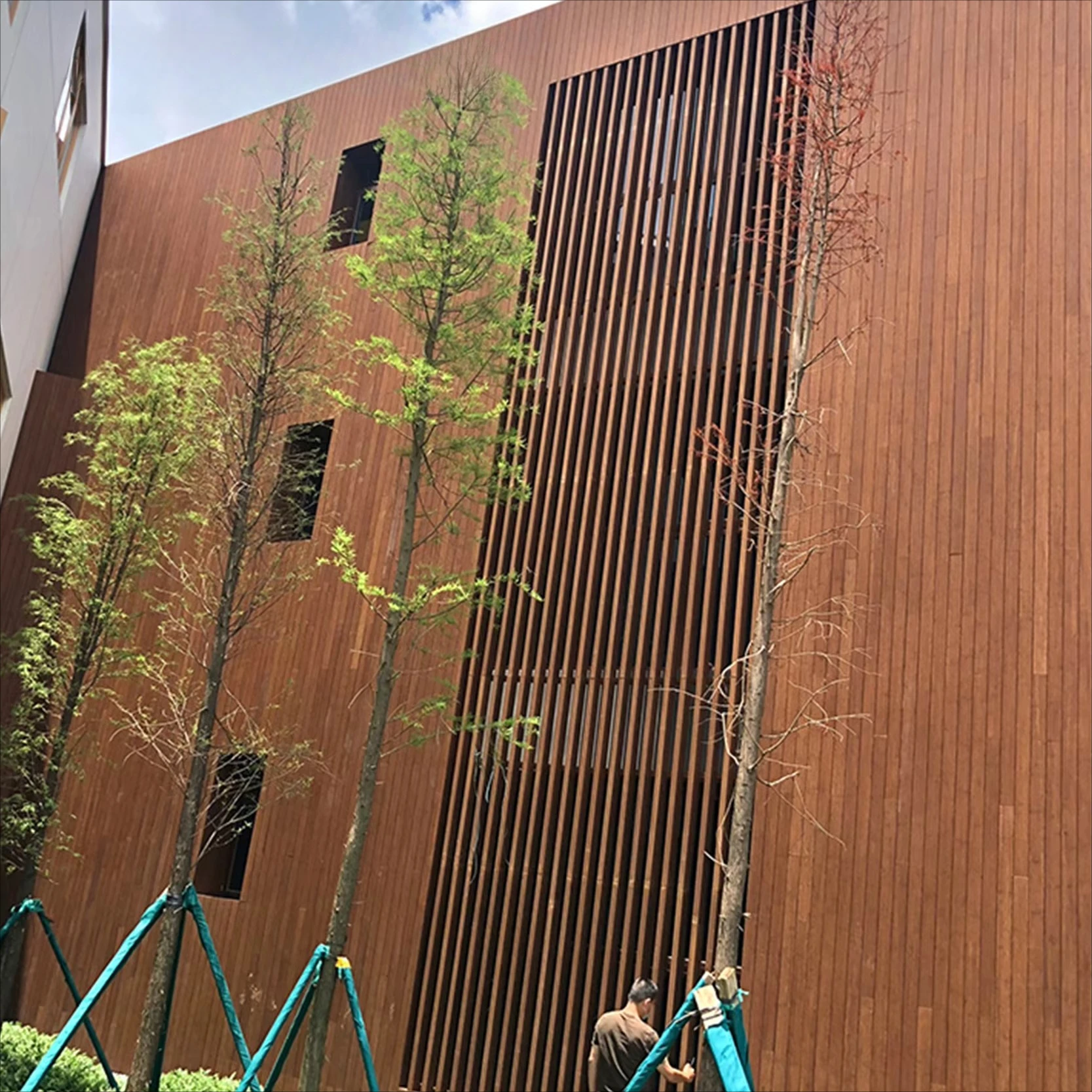Solid bamboo wall cladding Building interior and exterior waterproof outdoor wall bambu cladding