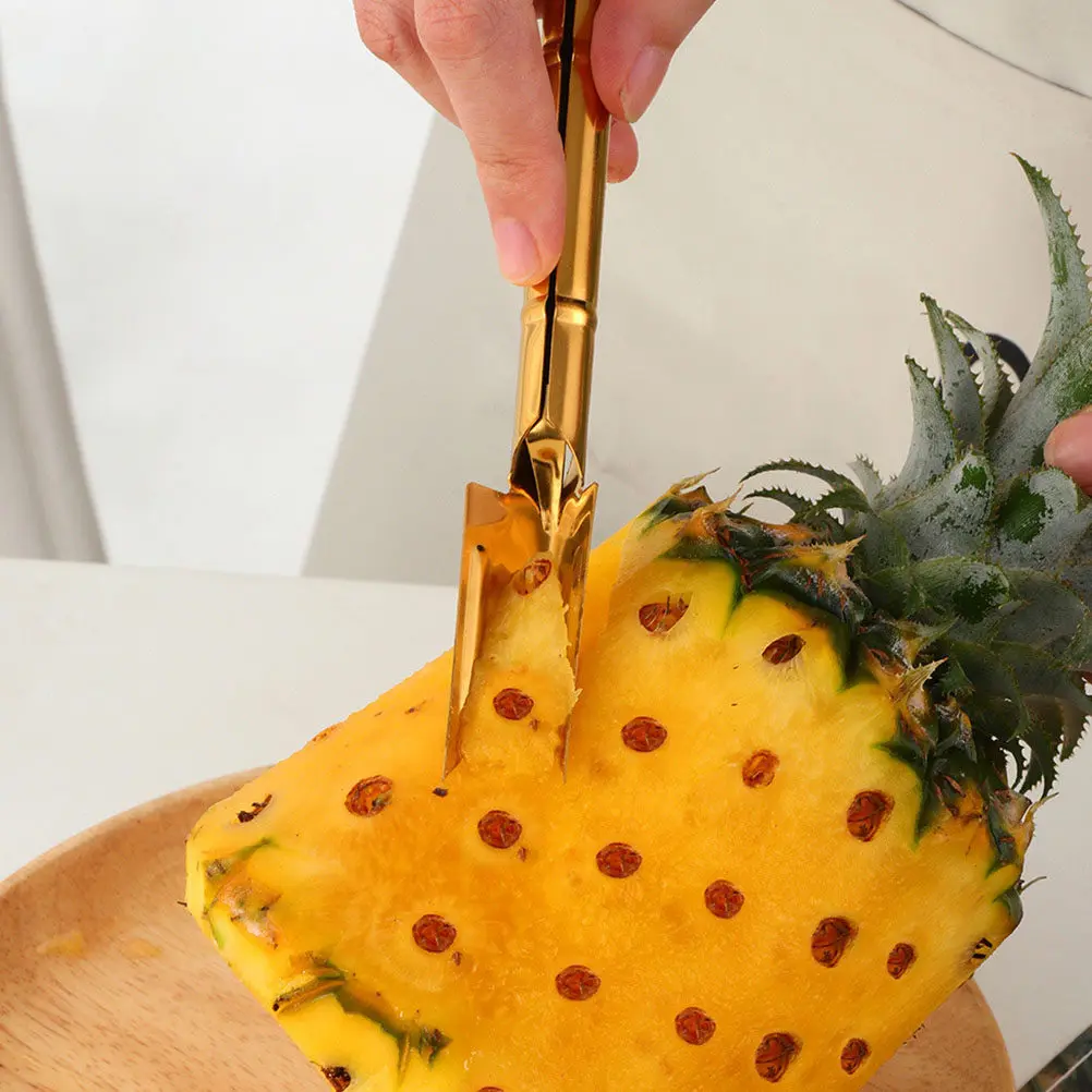Stainless Steel Pineapple Eye Peeler V Shape Fruit Peeler Fork for Quick Efficient Kitchen Outdoor Camping