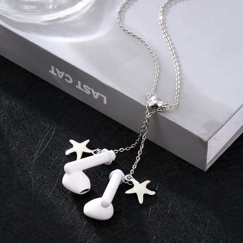 Wireless Earphones Lanyard Hanging Neck Anti-Lost Necklace Metal Chain Holder Strap Lanyard Cord String For Airpods 1 2 3 pro