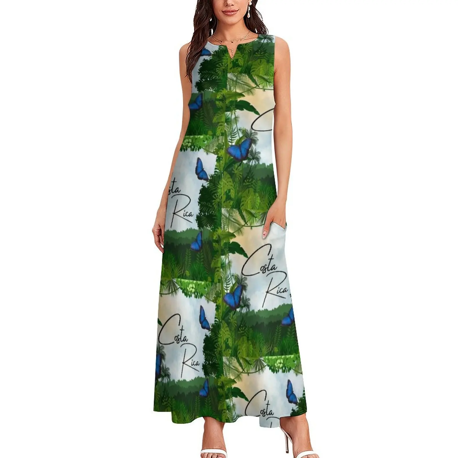 Costa Rica Morpho Butterflies Long Dress long dress women summer women