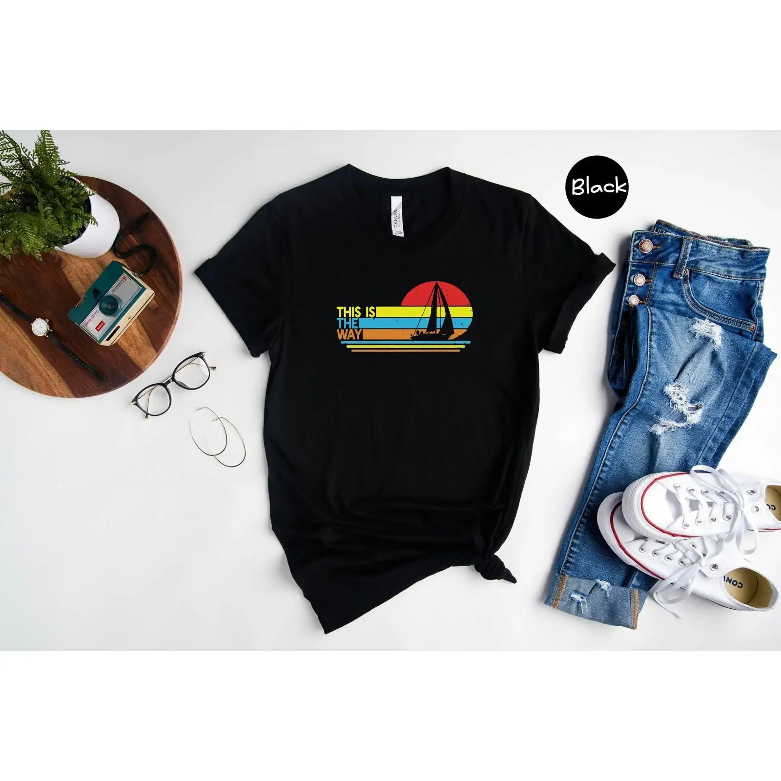 This Is The Way Sailing T Shirt Funny SailboaT Sailor Dad Grandpa Summer Vacation Trip Casual Top vintage Washed fashion