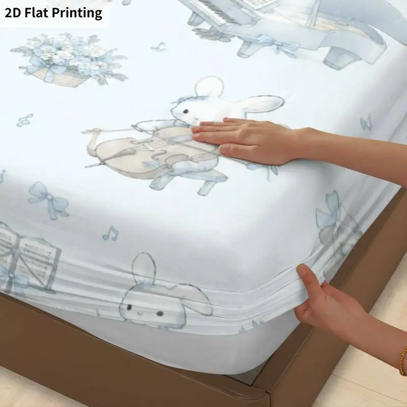 3Pcs Pastelsketch Fitted Sheet Three Piece Set (1*Fitted Sheet + 2*Pillowcases, Coreless), Bedding Set