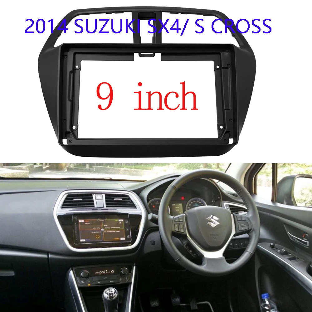 

9 inch Car Audio Face Plate Fascia Frame For Suzuki SX4 S-Cross 2014 Big Screen Radio Stereo Panel Dash Mount Refitting Kit