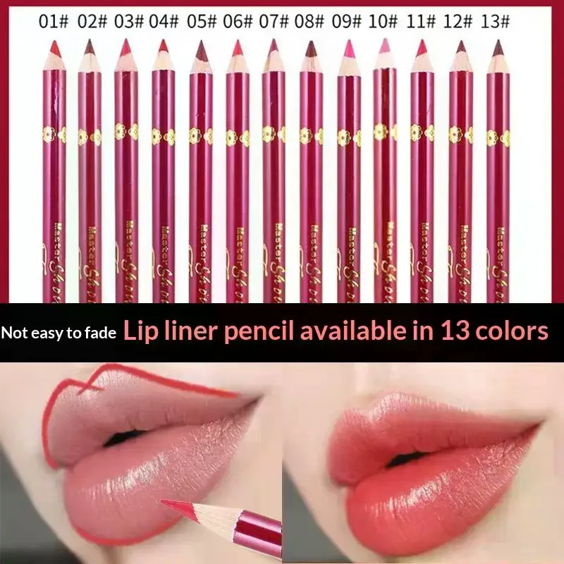 13-Color Lip Liner Pencil Waterproof Colorfast Easy For Beginners Foggy Matte Long-Lasting Lip Makeup Pen Define