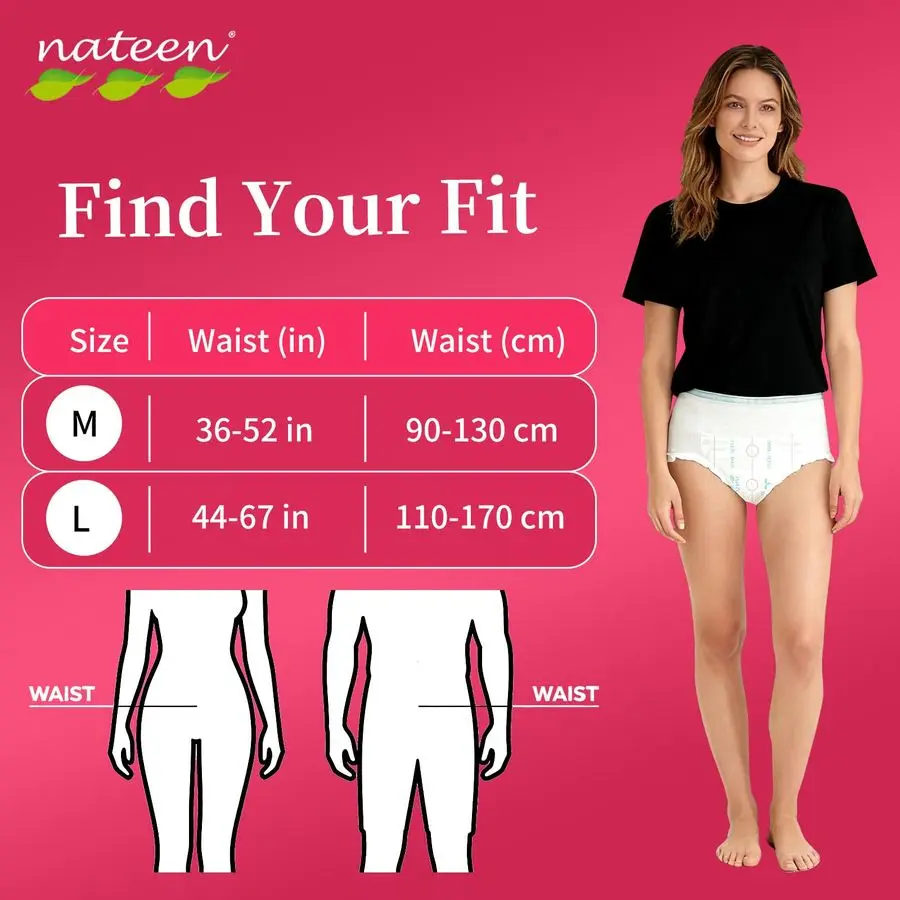 Flex Plus Inkontinenzunterwäsche für Erwachsene für Damen und Herren, extra saugfähige Klimmzüge für Erwachsene, weiche, stoffige Windeln für Erwachsene, mittel, 40