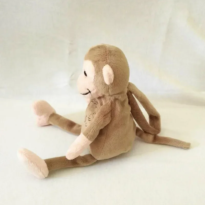 Biwan Stuffed Brown Monkey 23cm From Head To Feet Cute Toy With Embroidery Soft Animal With String Children's Birthday Gifts