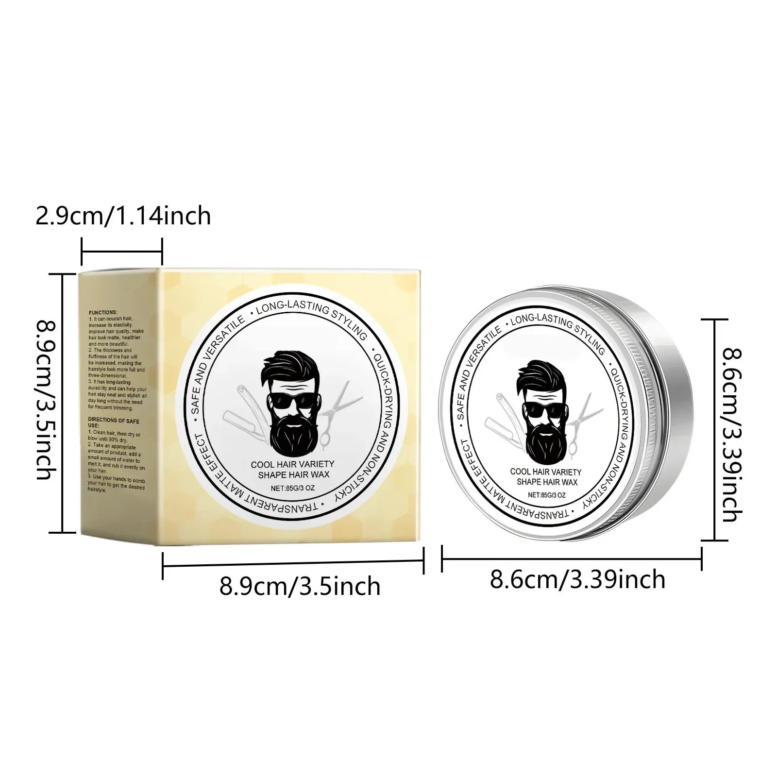 Cera de estilo de cabelo fosca masculina, lama de estilo de cabelo, não gordurosa, argila diária, alta forte, creme para cavios