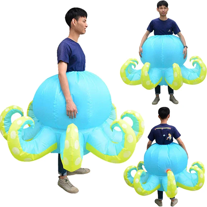 Octopus Cosplay Fantasy Inflatable Costume Animal Adult Funny Full Body Air Blow Up Party Celebration Men Women Fancy Dress