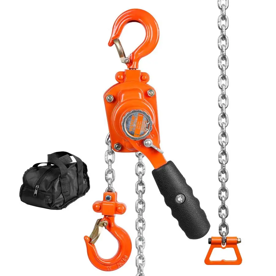 

Manual Lever Chain Hoist, 1 4 Ton 550 lbs Capacity 10 FT Come Along, G80 Galvanized Carbon Steel with Weston DoublePawl Brake, A
