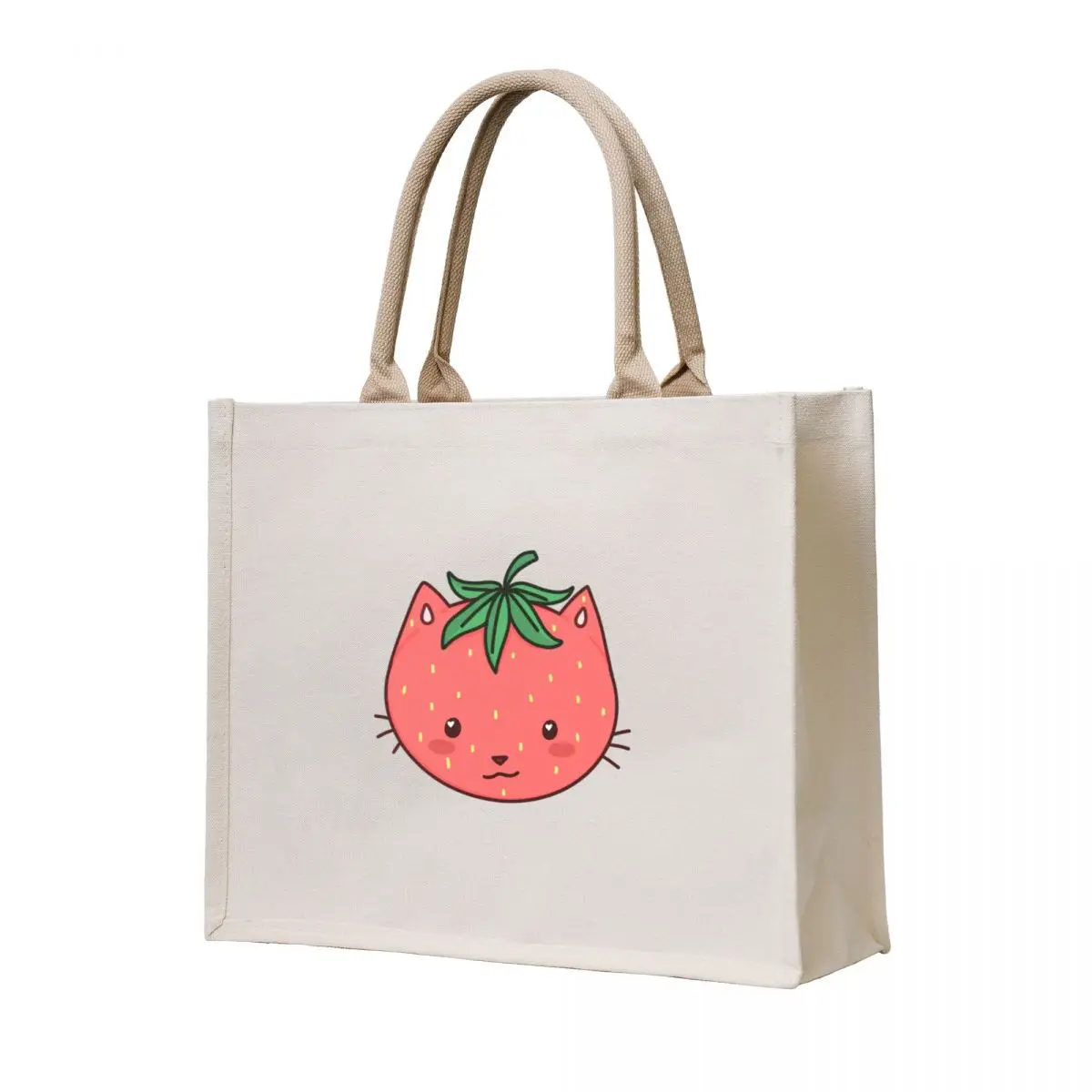 

Stawberry Cat Tote Bag canvas tote bags woman shopping bag Women's shopper bag
