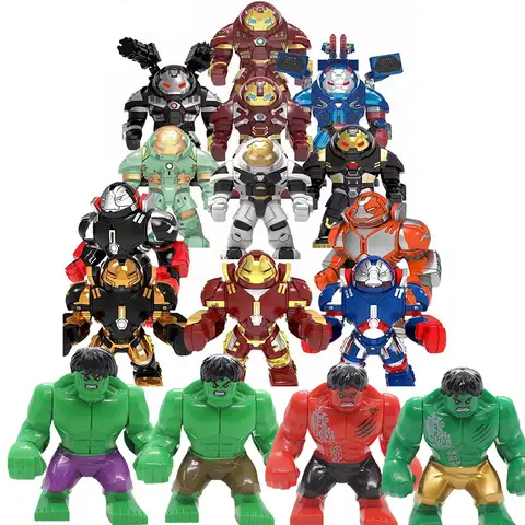 Marvel movie superhero building block anime, Avengers, Hulkbuster assemble toys for children's holiday gifts