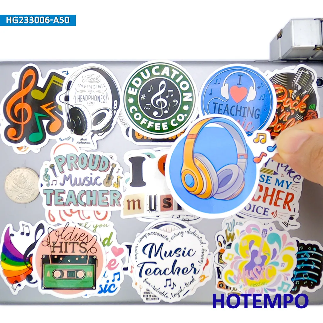 Music Style Stickers Set, Positive Energy, Retro Fashion, for Decoration Laptop Car Phone Luggage, Fun Sticker Pack, 20/30/50PCS