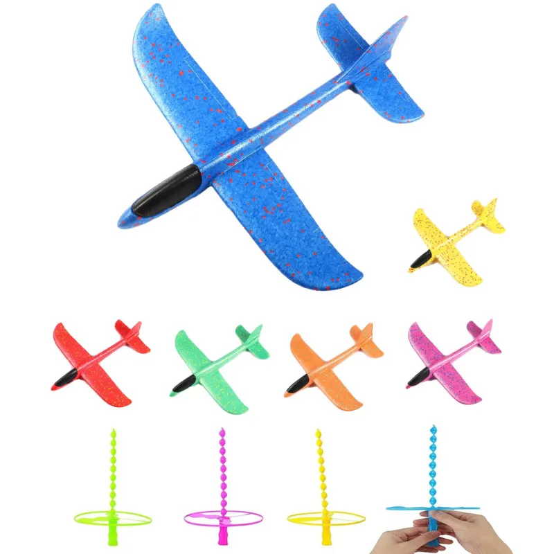 

Foam Airplane And Twist Disc Flyer Saucers 2 in 1 Set Throwing Glider Plane and Flying Discs For Kids Outdoor Sport Toys