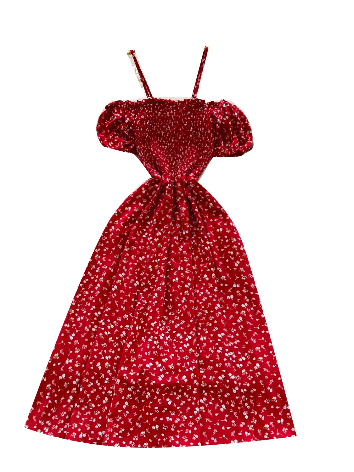 Chiffon con stampa floreale estiva Dr Vita alta da donna Bubble Sve Dimagrante Dr Coreano Sle Pendolarismo A-Line Midi Dr