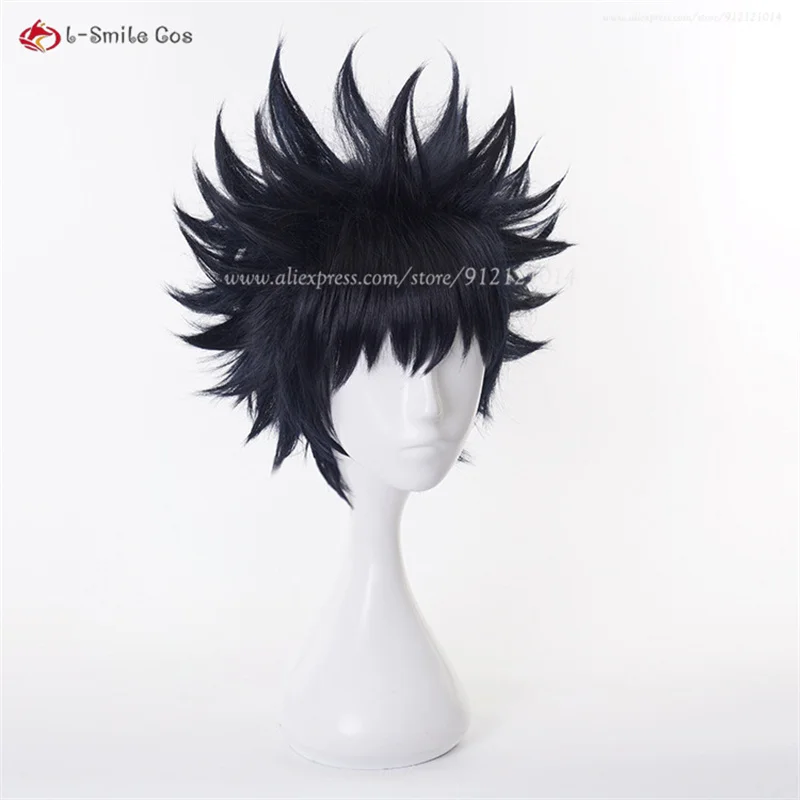 Anime Toji Fushiguro Toji Fushiguro Megumi Cosplay Wig Blue Black Men Fluffy Wig Heat Resistant Synthetic Hair Halloween Wigs