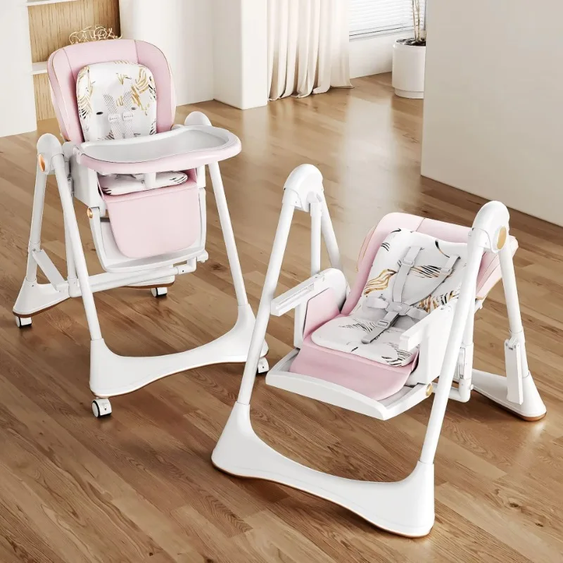 Plastic Folding Portable 3-in-1 Baby Feeding Swing Chair Baby Eating Swing Sitting Children's Food Chair