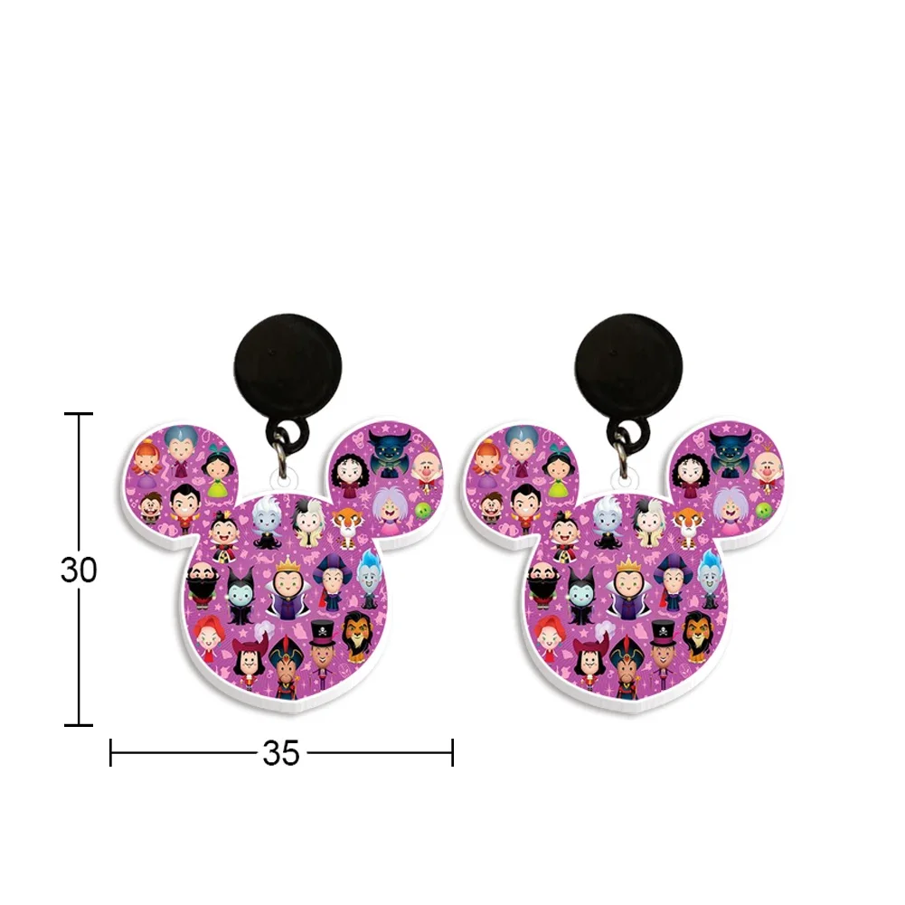 Women Stud Earrings Disney Cruella Movie Figure Character Girl Acrylic Earring Jewelry for Accessories