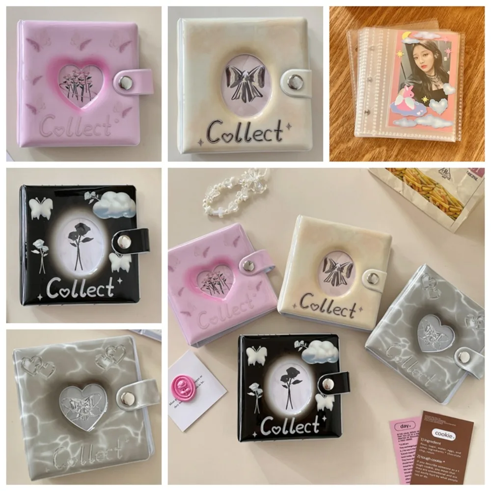 3 Inch Mini Transparent Solid Color Photo Album 40 Pockets PVC Photo Album Cute Glitter Photo Album Pendant