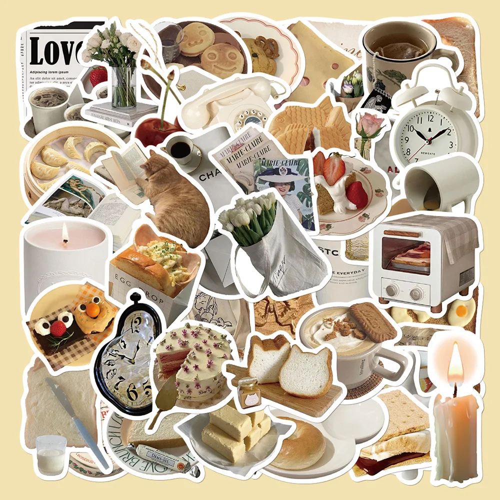 50pcs Fresh and simple Korean ins good morning stickers mobile phone case Notebook Computer IPad Water Cup Stickers