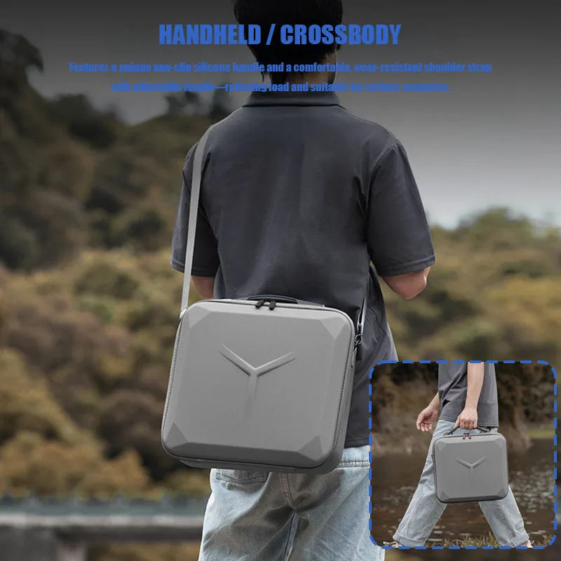 VOLODYMYR Carrying Case Travel Shoulder Bag for DJI Mavic 4 PRO Fly More Combo Storage Box PU Portable Handbag for DJI RC PRO 2