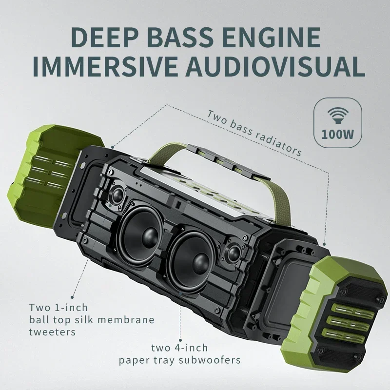 

NEW In Stock Saintlark ODM Outdoor 100W Subwoofer Speaker Loud Portable Audio Player Waterproof Speaker For Party