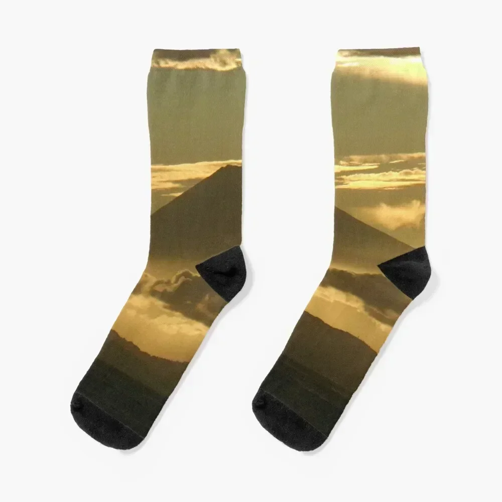 

Beautiful Mt Fuji Socks Antiskid soccer Rugby designer Socks For Man Women's