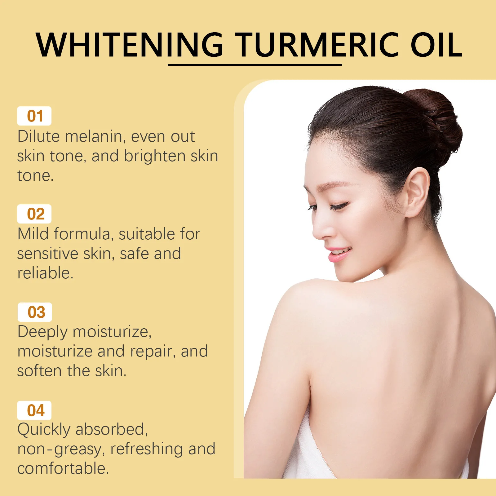 

Oceaura Turmeric Body W-hitening Oil Deeply Moisturizing Dryness Nourish Damaged Anti-Cellulite Skin Brightening Massage Serums