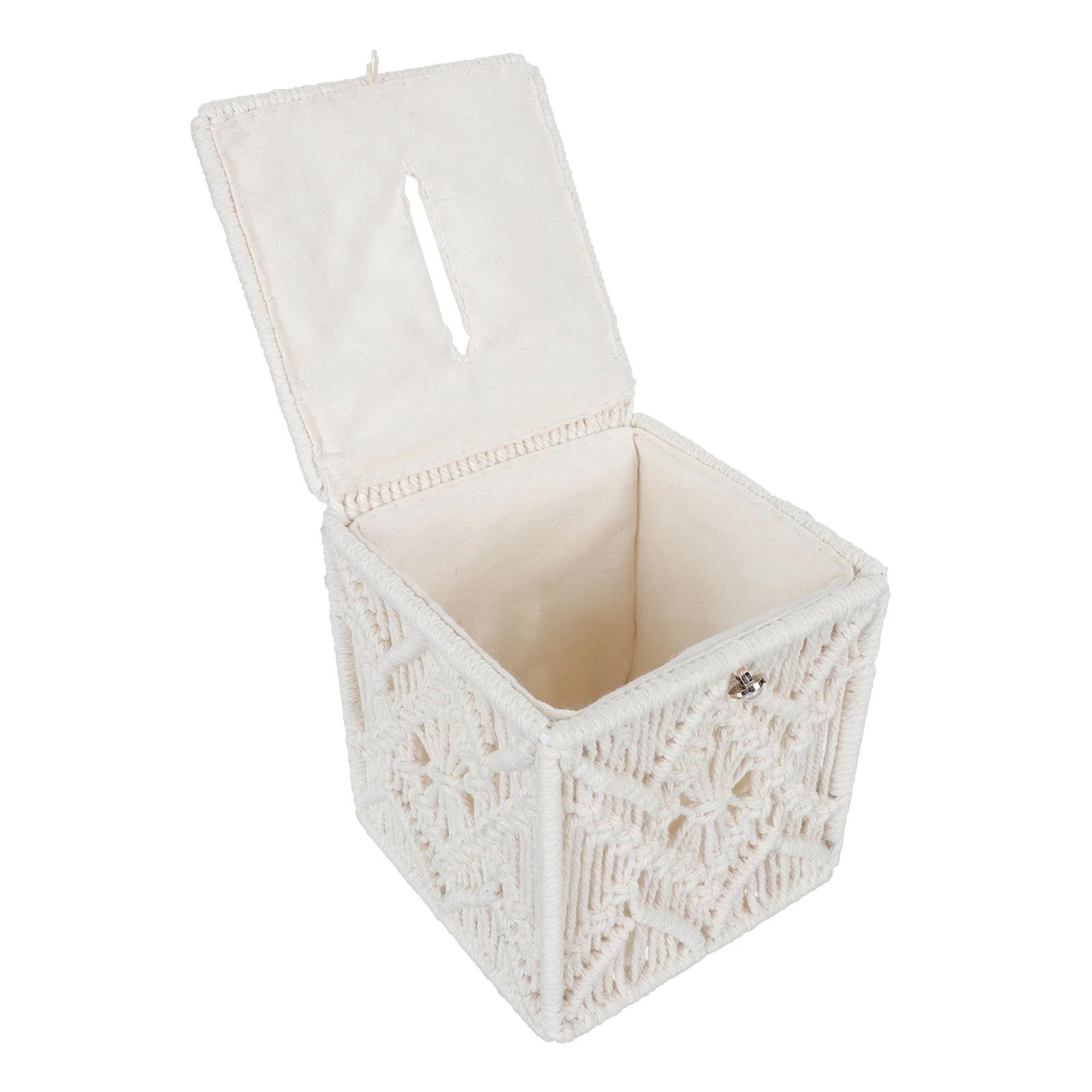 

Cotton Rope Tissue Box Woven Holder Retro Room Bathroom Hotel Bedroom Office Car Sturdy Material Safe Use Storage