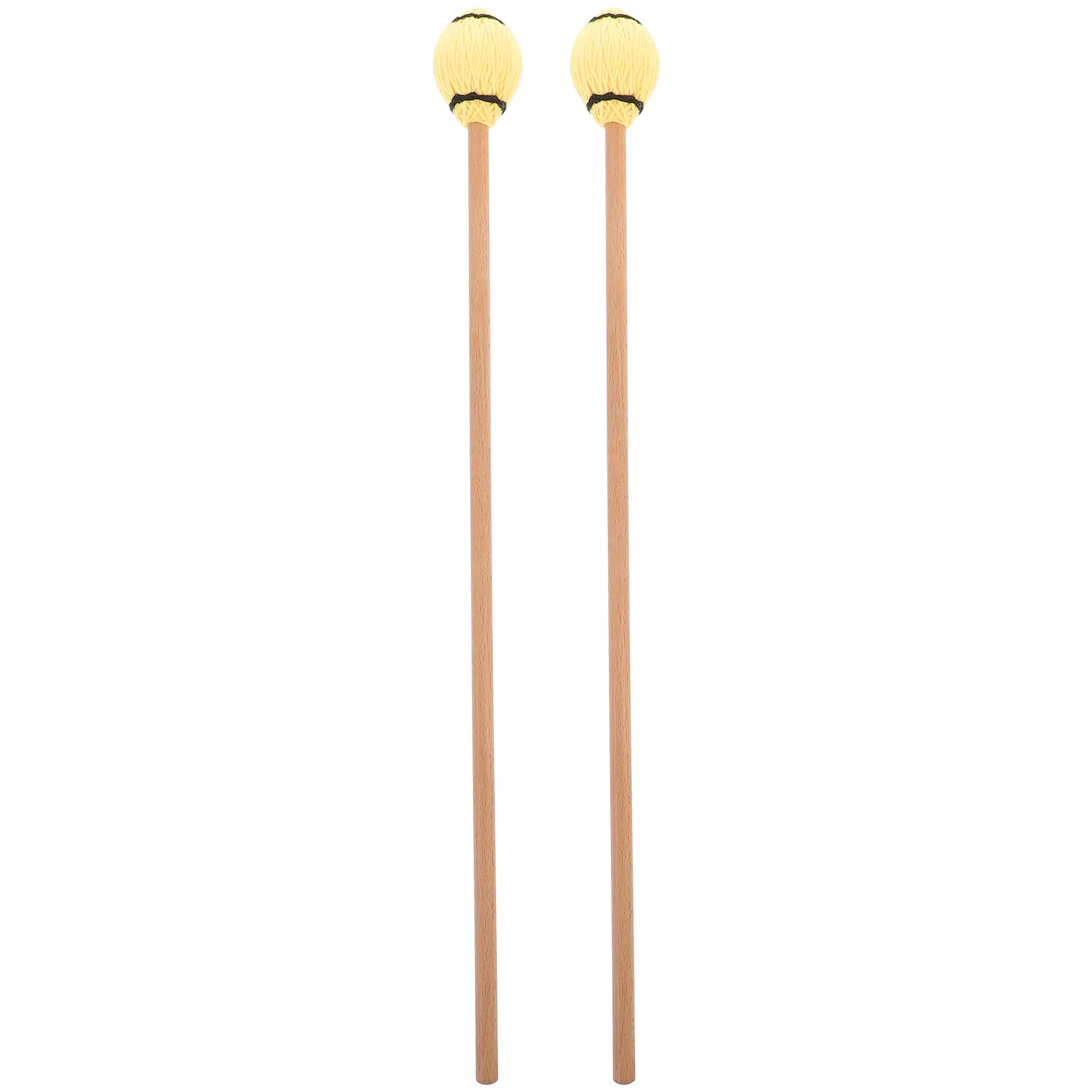 

2pcs Marimba Mallets Wooden Drumsticks Durable Rubber Handle Universal Percussion Mallets For Xylophone Tongue Drum Performance
