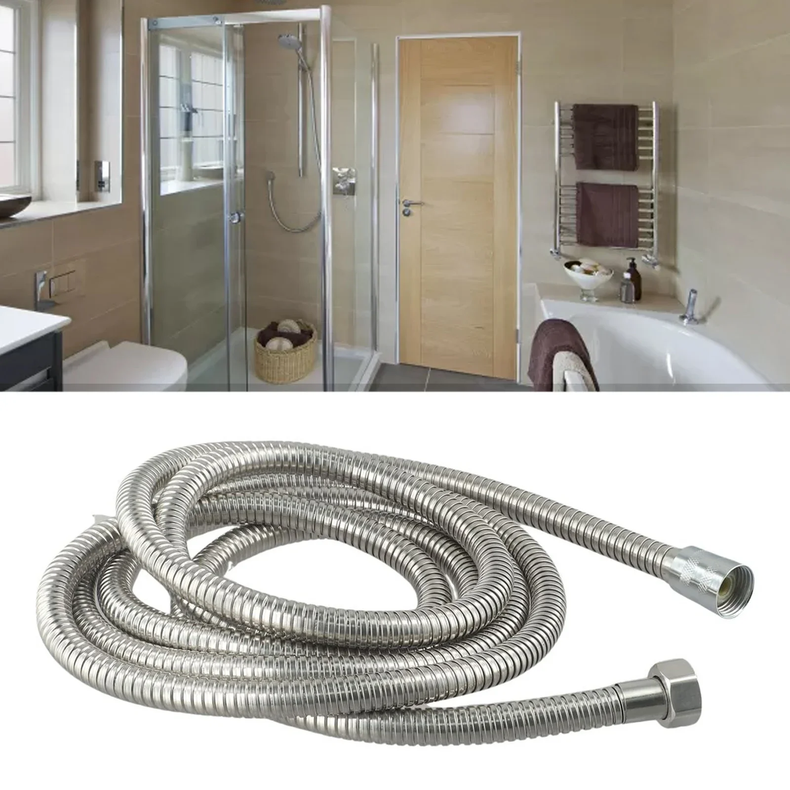 Steel Flexible Shower Hose Premium Stainless Steel With 3/4/5 Meter Length For Household Extension Plumbing Pipe Pulling Tube